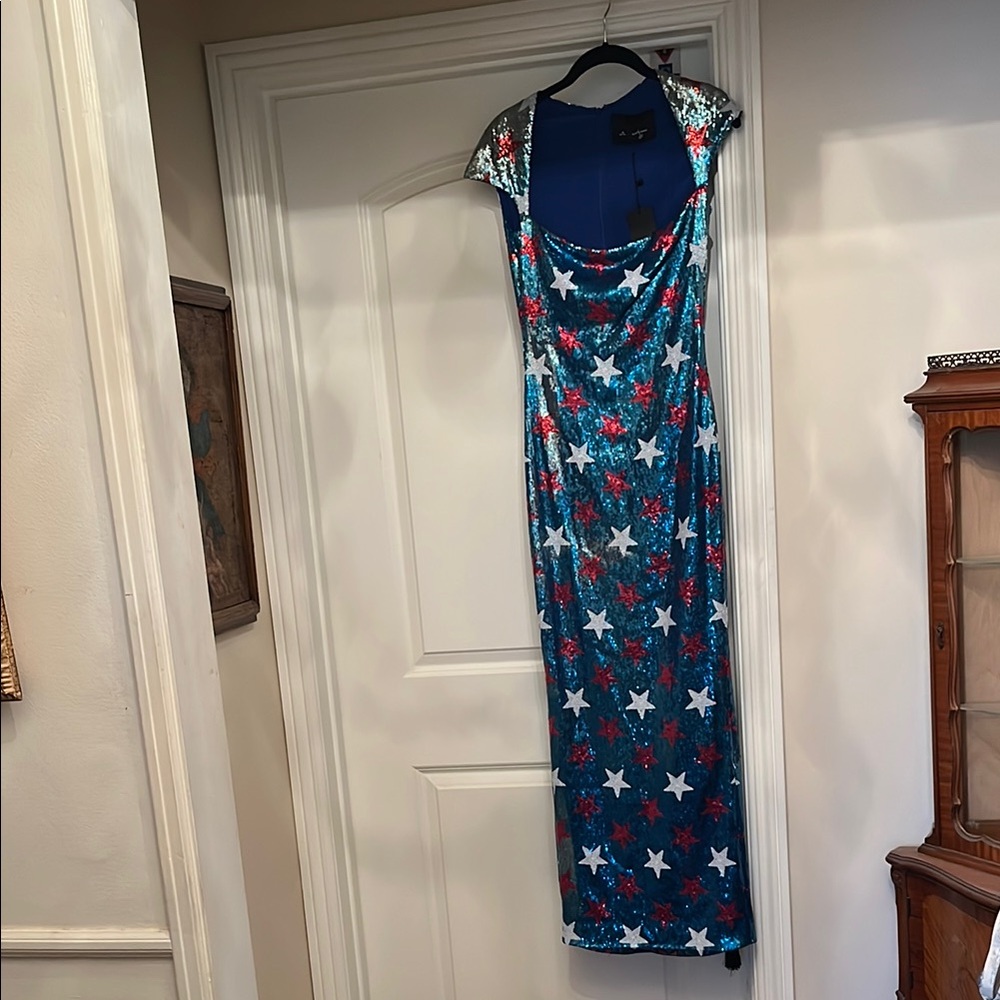 Eric Schlosberg Blue Sequin Star Dress